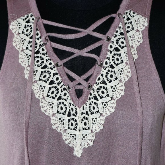 Brand New Hippie Chic Lila Tank Top Size M - Dusty Rose - Picture 3 of 7